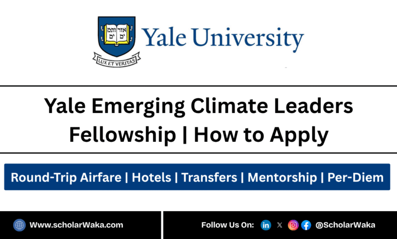 Yale Emerging Climate Leaders Fellowship 2026 | How to Apply - ScholarWaka