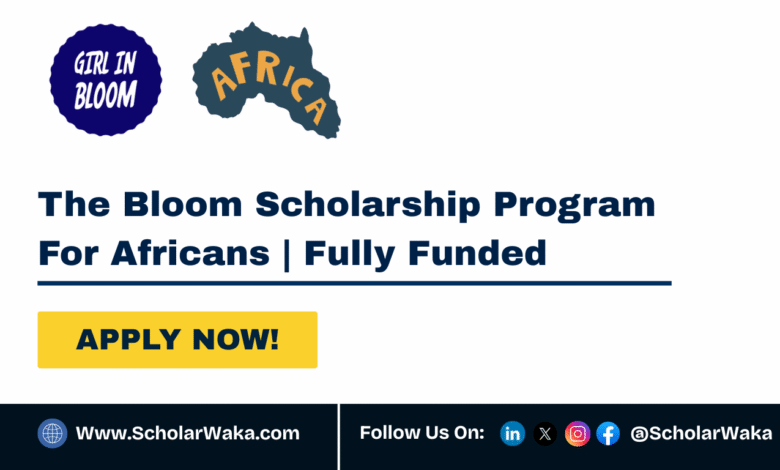The Bloom Scholarship Program 2025 For Africans | Fully Funded - ScholarWaka