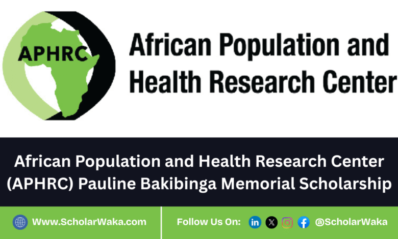 African Population and Health Research Center (APHRC) Pauline Bakibinga Memorial Scholarship 2025 - ScholarWaka
