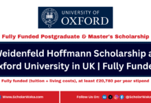 Weidenfeld Hoffmann Scholarship 2026 at Oxford University in UK | Fully Funded - ScholarWaka