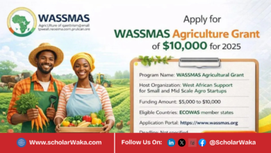 WASSMAS Agriculture Grant 2025 For Africans | How to Apply - ScholarWaka