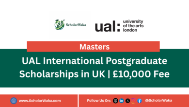 UAL International Postgraduate Scholarships in UK | £10,000 Fee - ScholarWaka