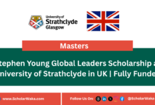 Stephen Young Global Leaders Scholarship at University of Strathclyde in UK | Fully Funded - ScholarWaka
