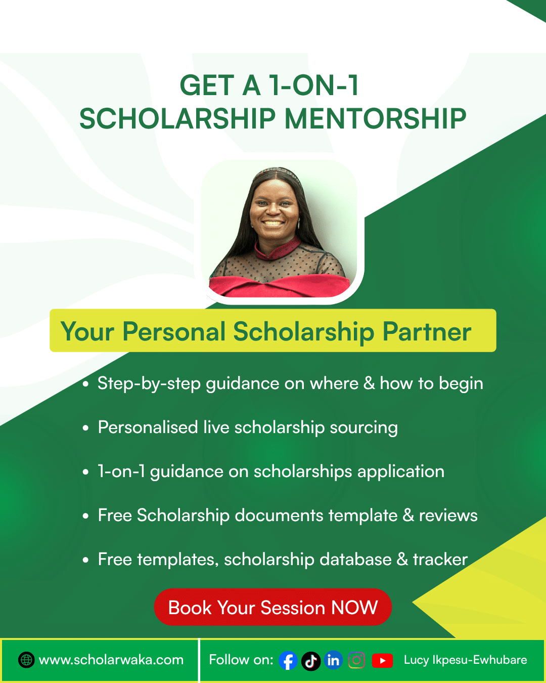 ScholarWaka One-On-One Mentorship Flyer - Our Services